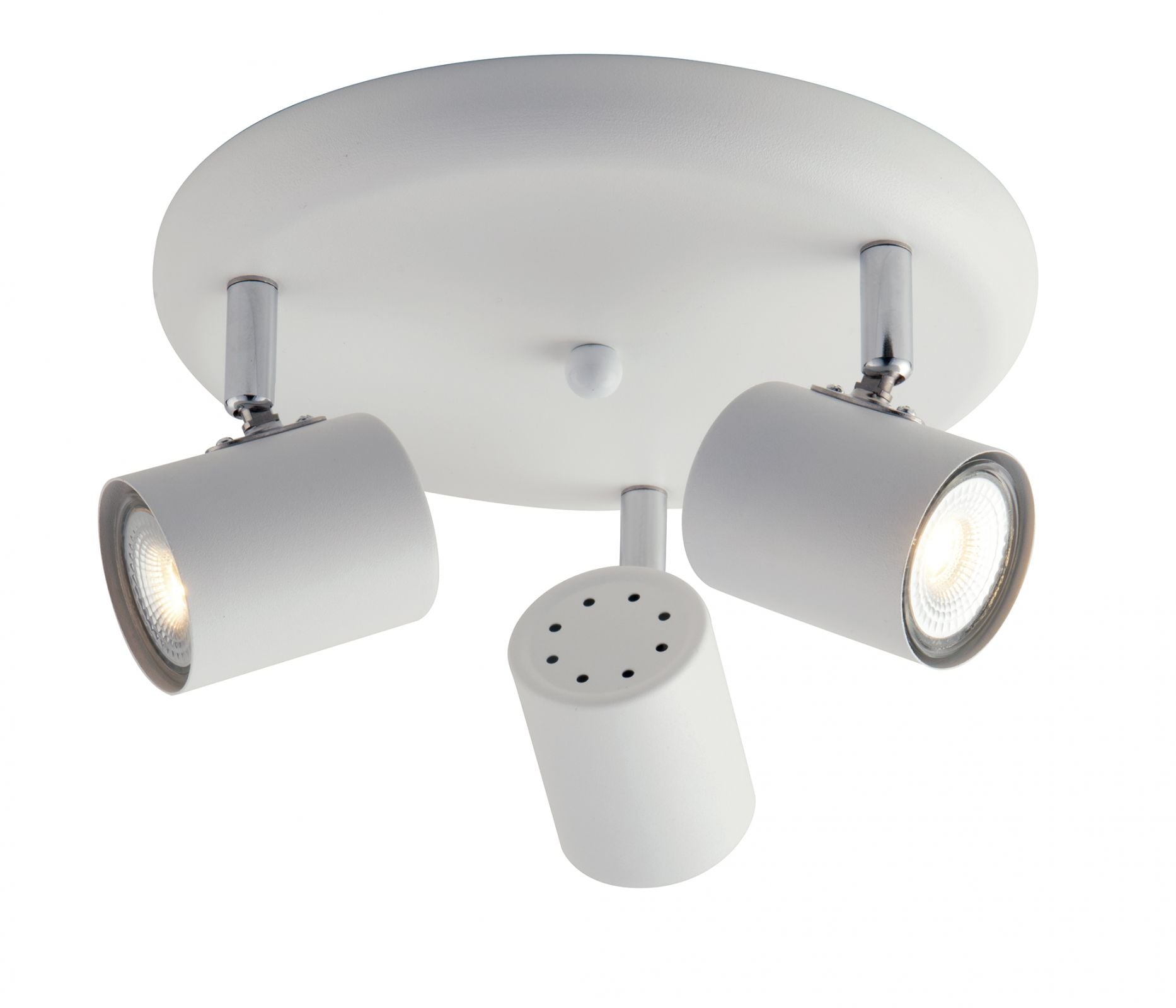 Spot in metallo con punti luce orientabili , disponibile nella versione bianca o nera lampade GU10 non incluse collezione ZERO