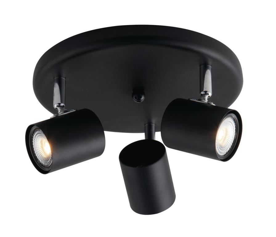 Spot in metallo con punti luce orientabili , disponibile nella versione bianca o nera lampade GU10 non incluse collezione ZERO