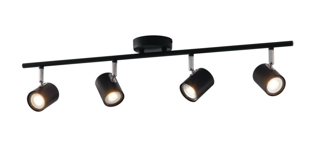 Spot in metallo con punti luce orientabili , disponibile nella versione bianca o nera lampade GU10 non incluse collezione ZERO