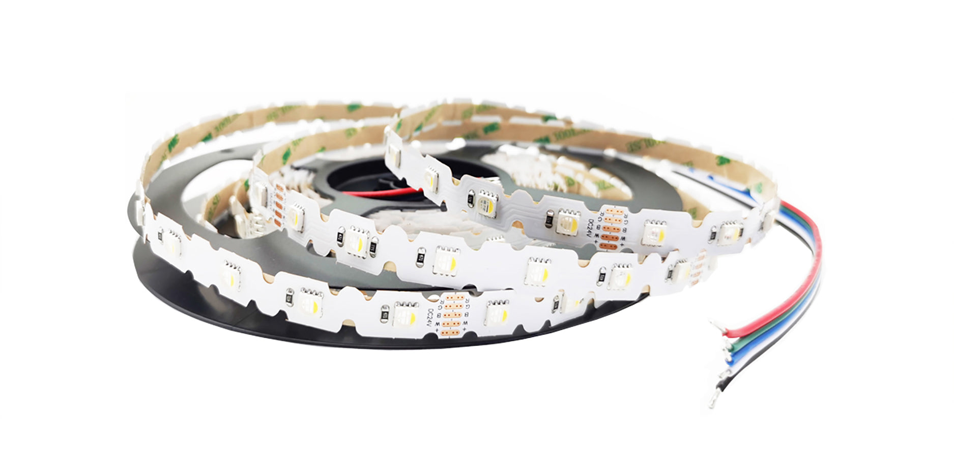 Strip led 5 metri IP20 24V 10W/m RGB+W luce naturale 4000°k flessibile a 45°