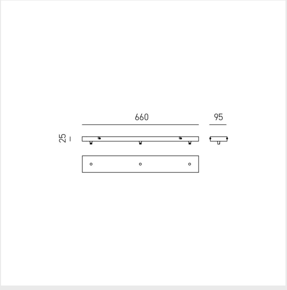 GEALUCE Rosone rettangolare 3 fori metallo bianco-nero-oro ALICE B R/3