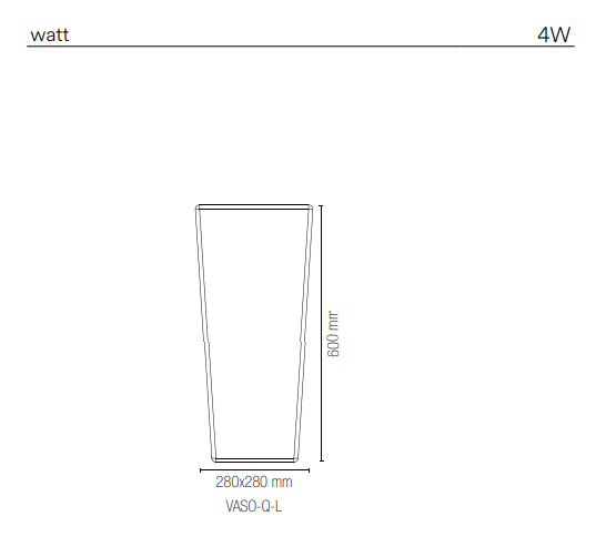 Vaso da esterno IP65 led RGB+W con telecomando in polietilene varie misure GECO-VASO