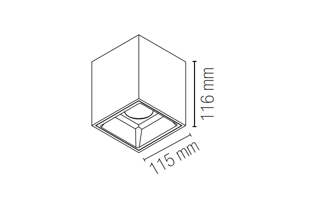 Plafoniera LED anti-abbagliamento con struttura in alluminio quadrata 20W-2000LM collezione MIG