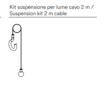 Accessori per lampada da tavolo OBERON kit staffa o kit sospensione in metallo