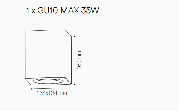 Plafoniera in gesso verniciabile ORIENTABILE lampada GU10 non inclusa rotondo-quadrato collezione SPACE