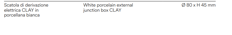 Scatola di derivazione elettrica in porcellana bianca CLAY