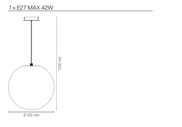 Sospensione per esterno sfera IP44 in polietilene lampada 1XE27 non inclusa due misure GECO-S