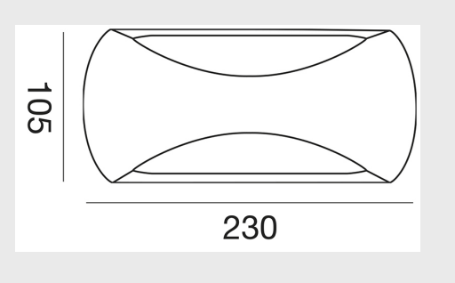 GEALUCE Applique in plastica bianco-antracite IP65 LED