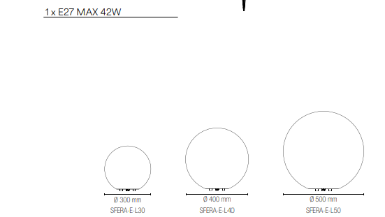 Sfera da giardino varie misure IP65 in polietilene lampada 1XE27 non inclusa con picchetto GECO SFERA