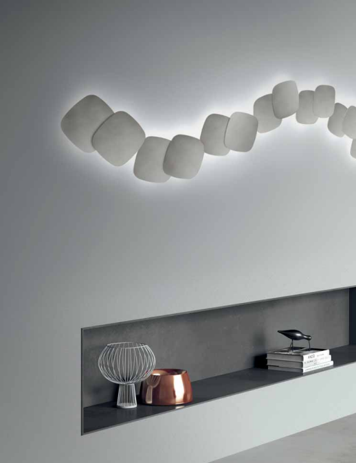 GEALUCE Applique in alluminio bianco-nero-acciaio anticato LED STEP A/G