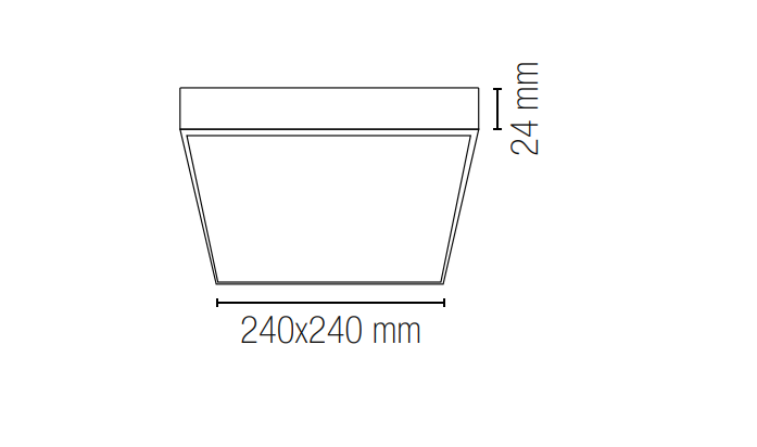 Plafoniera led integrato 24W 2700lm 4000°k rotonda e quadrata finitura bianca , nera e cromo collezione DOMO IP44