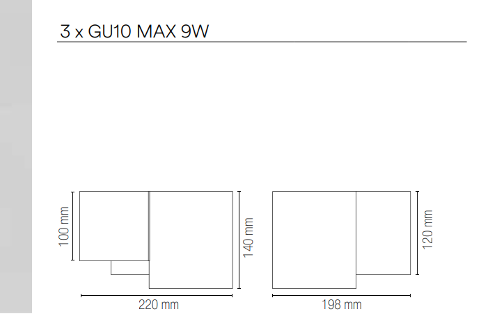 Plafoniera in gesso verniciabile lampada Gu10 non inclusa collezione BANJIE 1-2-3 luci