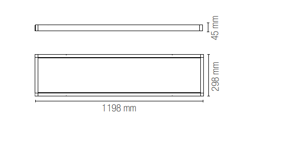 Struttura per pannello led finitura bianca-nera-grigia 30x120