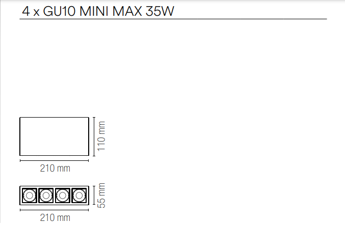 Plafoniera con struttura in gesso verniciabile lampade MINI GU10 non incluse collezione HAPIS