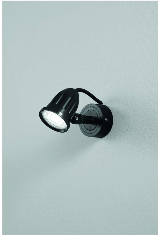 Proiettore per esterno in termoplastica con picchetto/parete nero IP65 led integrato 9W 900 lm luce calda o natura PEG