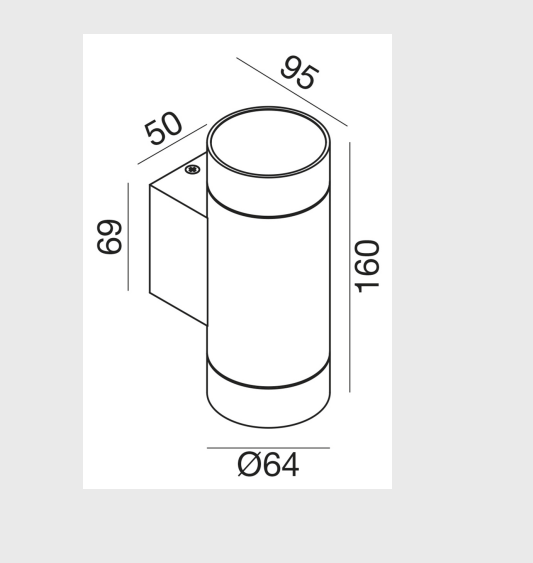 GEALUCE Applique tondo in alluminio bianco-antracite-grigio-marrone diffusore vetro 1-2XGU10 non incl. IP54