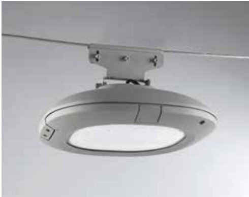 Faro stradale in alluminio silver diffusore vetro temperato a sospensione led 50W 7000LM luce natura 4000°k POLIS