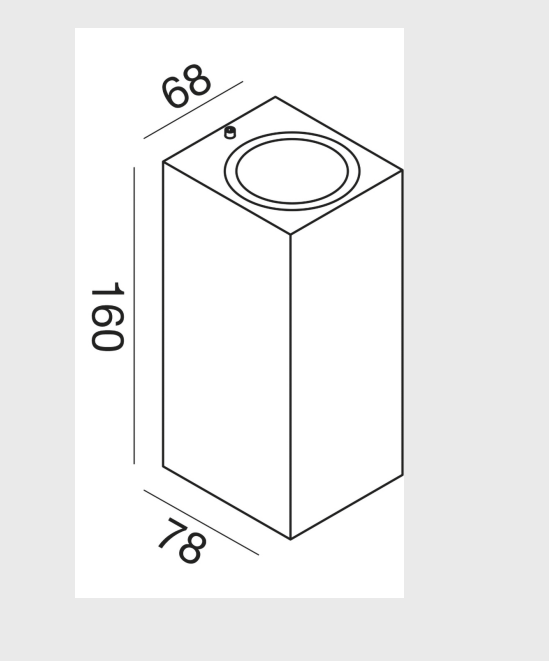 GEALUCE Applique quadrato in alluminio bianco-antracite-marrone IP44 1-2XGU10 non incl.