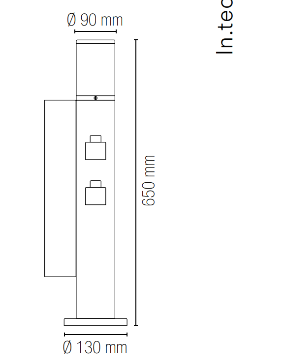 Palo per esterno in alluminio antracite IP54 led integrato 4000°k disponibile anche con 2 prese schuko DISCOVERY