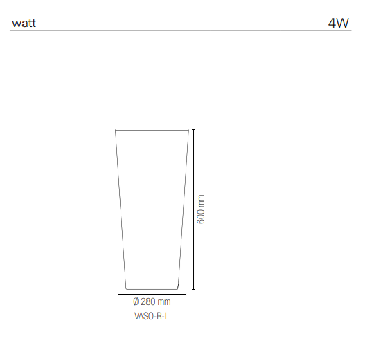 Vaso per esterno IP65 led RGB+W 4W con telecomando varie misure in polietilene GECO VASO-R