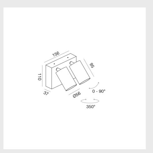 GEALUCE Applique spot in alluminio bianco-antracite-marrone IP65 orientabili LED CCT