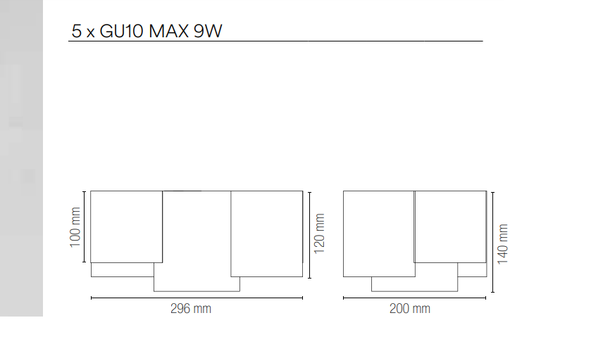 Plafoniera in gesso verniciabile lampada Gu10 non inclusa collezione BANJIE 1-2-3 luci