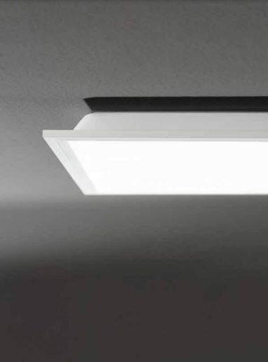 Pannello led 40W quadrato con struttura in alluminio e diffusore in acrilico bianco sistema incasso PANEL-BK