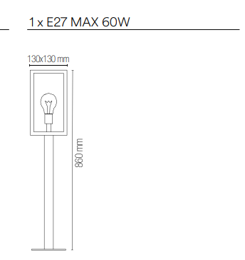 Palo lanterna per esterno IP44 in metallo bianco o antracite diffusore in vetro lampada 1XE27 non inclusa due misure MIRAGE