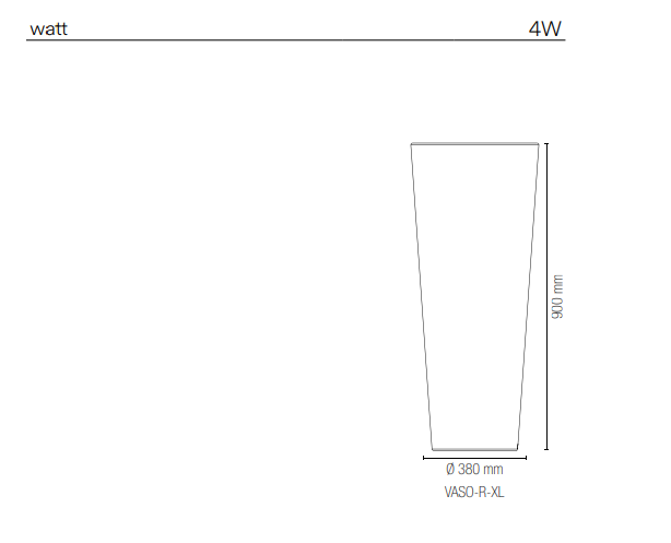 Vaso per esterno IP65 led RGB+W 4W con telecomando varie misure in polietilene GECO VASO-R