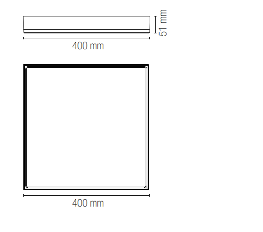 Plafoniera LED QUADRATA con struttura in alluminio pressofuso e diffusore in acrilico bianco 64.8W-7800lm collezione KLIO luce calda-naturale finitura bianco