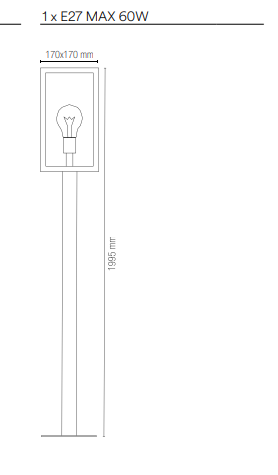 Palo lanterna per esterno IP44 in metallo bianco o antracite diffusore in vetro lampada 1XE27 non inclusa due misure MIRAGE