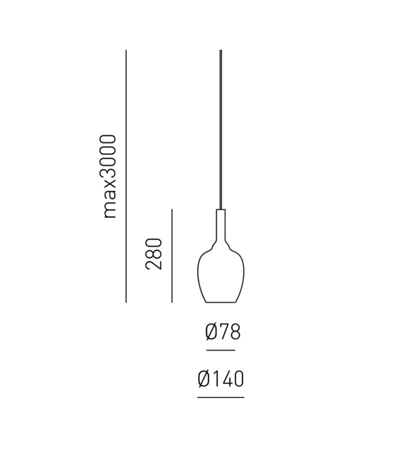 GEALUCE Vetro borosilicato con portalampada E27 e cavo 3MT varie finiture OFELIA KIT S/10