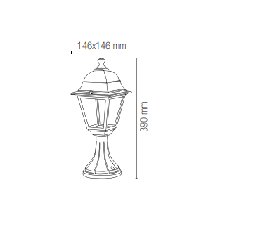 Palo lanterna per esterno IP44 in alluminio antracite o bianco diffusore vetro lampada 1XE27 non inclusa ROMA