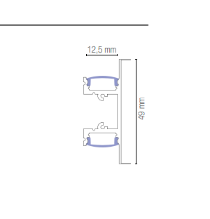 Profili in alluminio doppia emissione finitura bianco o nero 2 metri tappi e staffe inclusi collezione DUAL