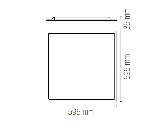 Pannello led 40W quadrato con struttura in alluminio e diffusore in acrilico bianco sistema incasso PANEL-BK