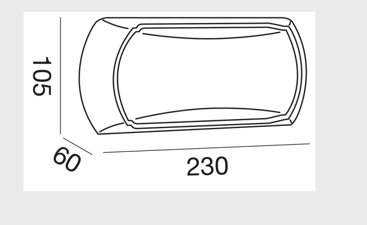 GEALUCE Applique in plastica bianco-antracite IP65 LED