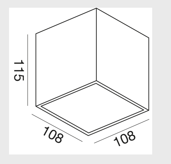 GEALUCE Applique cubo alluminio bianco-antracite-grigio-marrone diffusore vetro 2xGX53 non incl.