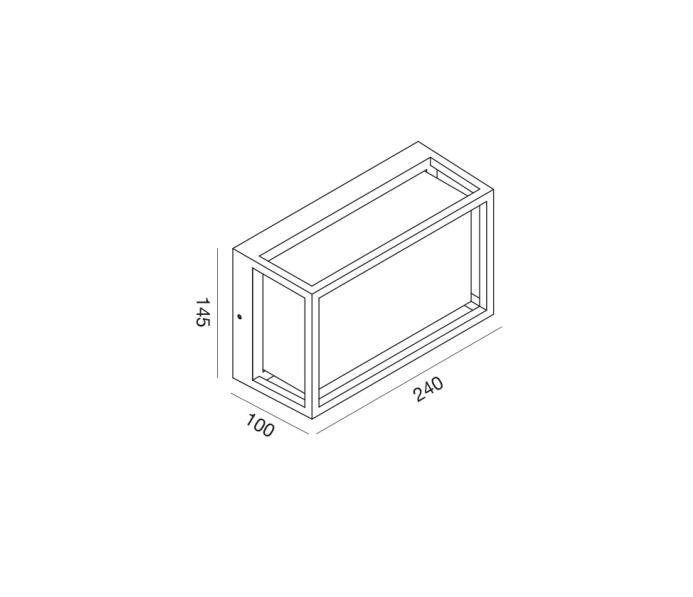 GEALUCE Applique gabbia in alluminio finitura bianco-antracite-marrone diffusore in metacrilico IP65 LED