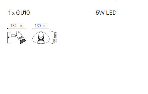 Spot in metallo con punti luce orientabili base cromo e finitura in nikel spazzolato lampade GU10 non incluse