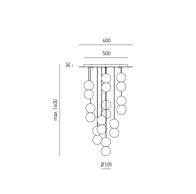 GEALUCE Sospensione con montatura in metallo 10XG9 non incl. SFERA