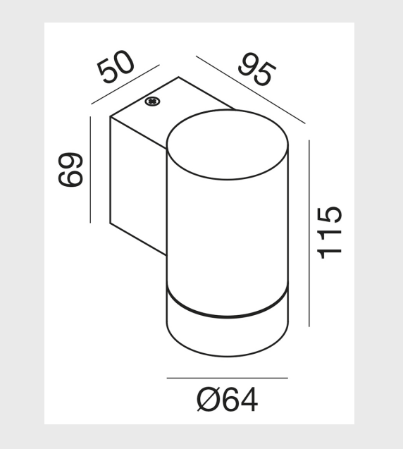 GEALUCE Applique tondo in alluminio bianco-antracite-grigio-marrone diffusore vetro 1-2XGU10 non incl. IP54