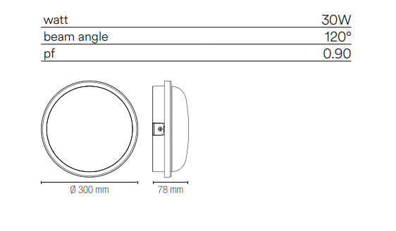 Plafoniera per esterno IP65 base e diffusore in policarbonato bianco o silver led integrato 4000°k 28W 3750lm EVER XL