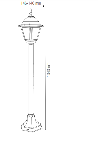 Palo lanterna per esterno IP44 in alluminio antracite o bianco lampada 1XE27 non inclusa ROMA