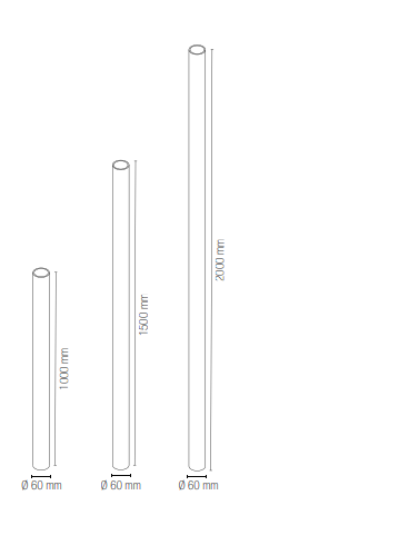 Accessori per sfere su palo tubo in resina diametro 60 cm da 100-150-200 cm , base , giunto  POLLY