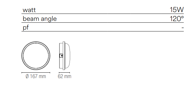 Plafoniera per esterno IP65 rotonda base e diffusore policarbonato bianco , antracite led integrato 4000°k EVER