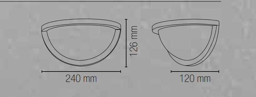 Applique per esterno in allumino nero diffusore in policarbonato led integrato 10W 700 lumen 4000°k luce naturale IP54 collezione DETROIT