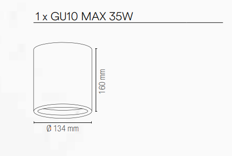 Plafoniera in gesso verniciabile ORIENTABILE lampada GU10 non inclusa rotondo-quadrato collezione SPACE