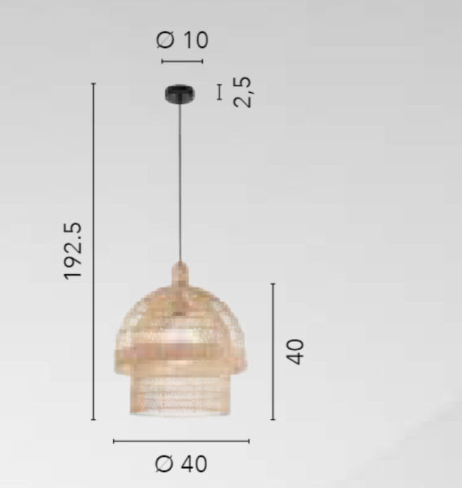 Sospensione in legno naturale doppio paralume forma cilindrica 1XE27 non incl.