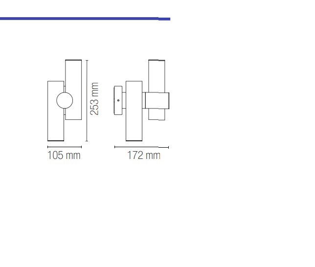 Applique per esterno in alluminio antracite IP44 led integrato 4000°k 7.5W 620 lm direzionali REVERSE