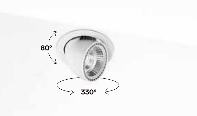 Faretto ad incasso antiriflesso in alluminio bianco satinato e riflettore silver estraibile e orientabile INC-DELTA